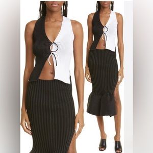 A.Roege Hove Sofie Colorblock Tie Front Sleeveless Cardigan